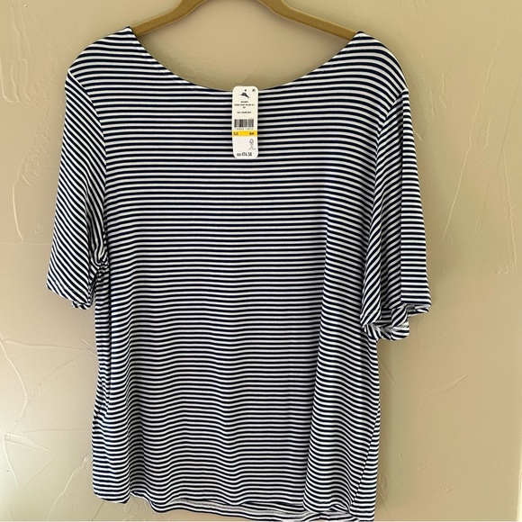 NWT Tommy Bahama Striped Flutter Sleeve Top - Picture 1 of 4